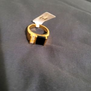 Palm Beach Jewelry Men's Gold-Plated Emerald Cut Natural Black Onyx and Round Cr